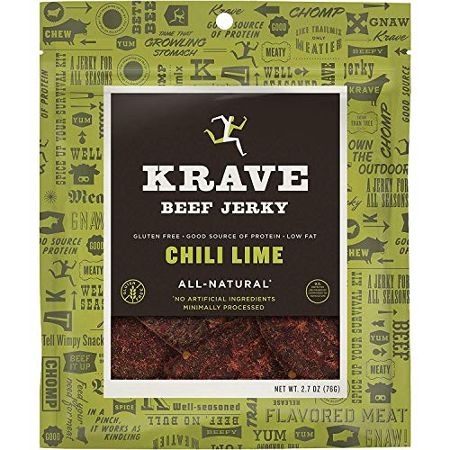 Krave Jerky Gourmet Beef Cuts, Chili Lime, 2.7 Ounce Pack Of 8