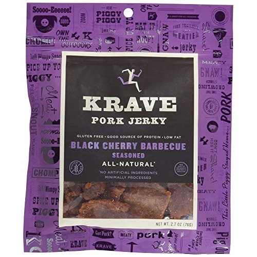 Krave Jerky Gourmet Pork Cuts, Black Cherry Barbeque, 2.7 Ounce