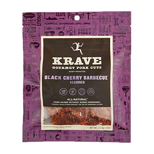 Krave Pork Jerky, 2.7Oz, Black Cherry Bbq