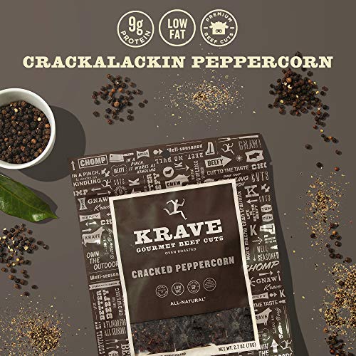 Krave Cracked Peppercorn Beef Jerky 4 Pack | Premium Chef Crafte