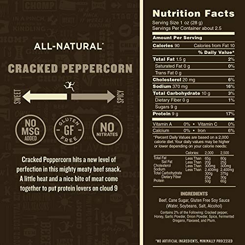 Krave Cracked Peppercorn Beef Jerky 4 Pack | Premium Chef Crafte