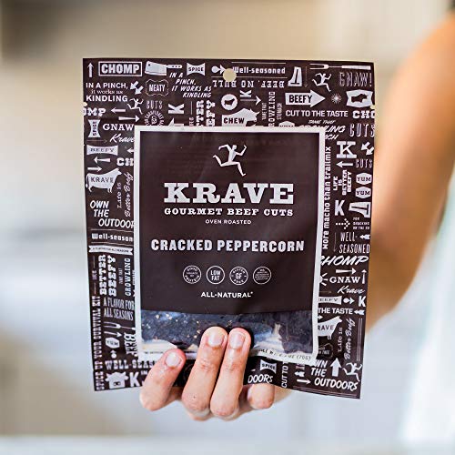 Krave Cracked Peppercorn Beef Jerky 4 Pack | Premium Chef Crafte