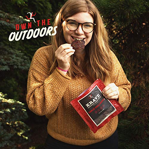 Krave Garlic Chili Pepper Beef Jerky 4 Pack | Premium Chef Craft