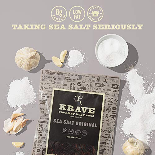 Krave Sea Salt Original Beef Jerky 4 Pack | Premium Chef Crafted