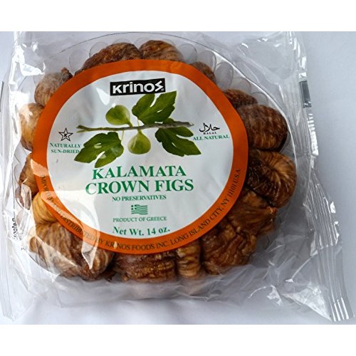 Krinos Kalamata Crown Figs - - 14 Oz - Halal- Naturally Sun Drie