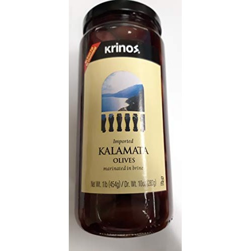 Krinos Kalamata Olives Marinated In Brine, 16 Oz 454 G