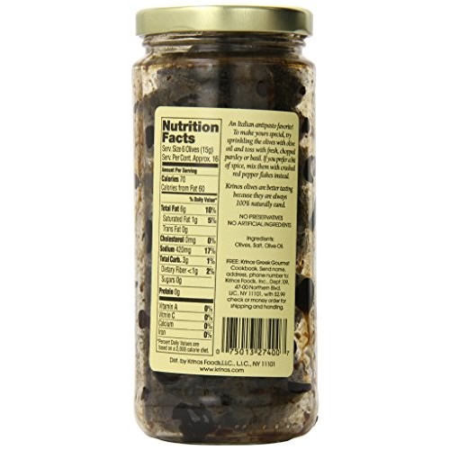 Krinos Olives, Italian Style Oil Cured, 10 Ounce Pack Of 6