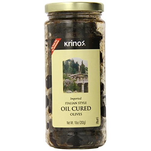 Krinos Olives, Italian Style Oil Cured, 10 Ounce Pack Of 6