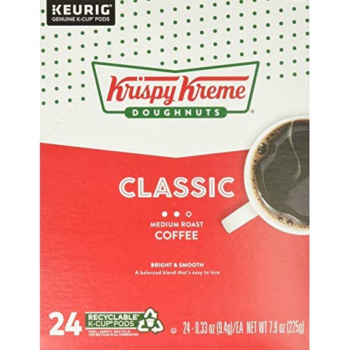 Krispy Kreme Classic, Single-Serve Keurig K-Cup Pods, Medium Roa