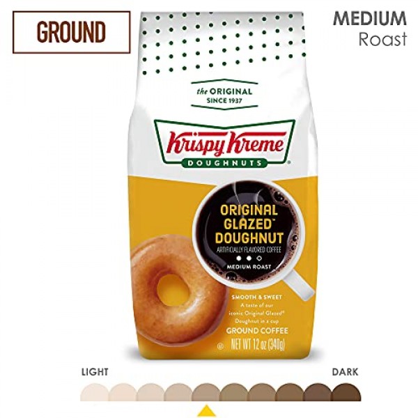 Krispy Kreme Original Glazed Doughnut, Ground Coffee, Flavored M