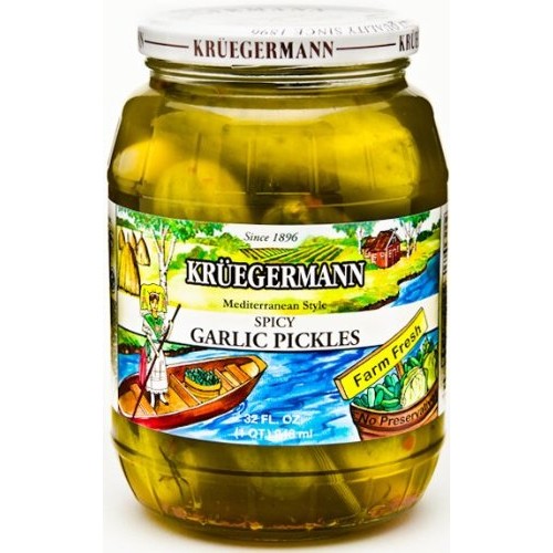 Kruegermann Spicy Garlic Pickles 32 Oz
