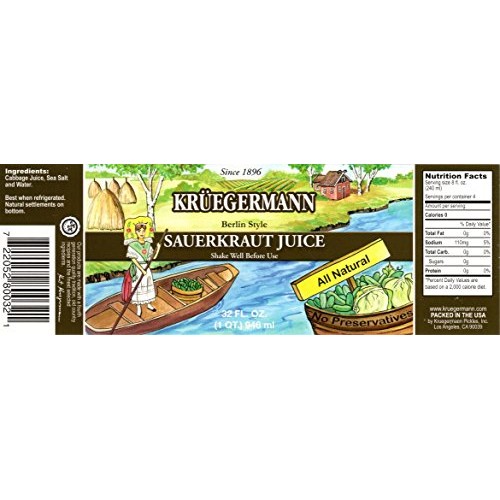 Ships Free Get 2 32 Fl.Oz Jars Sauerkraut Juice By Kruegermann