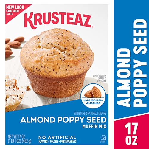 Krusteaz Almond Poppy Seed Muffin Mix, Made with Real Almonds, 1...
