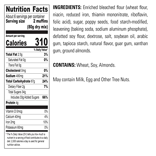 Krusteaz Almond Poppy Seed Muffin Mix, Made with Real Almonds, 1...