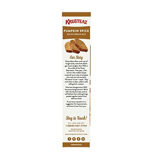 Krusteaz Baking Mix, Pumpkin Spice Quick Bread Mix, Made With Re Krusteaz Baking Mix, Pumpkin Spice Quick Bread Mix, Made With Re