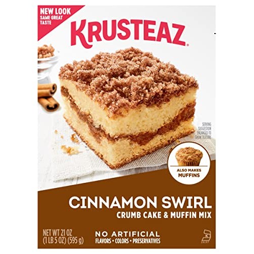 Krusteaz Cinnamon Swirl Crumb Cake & Muffin Mix, Made with No Ar...