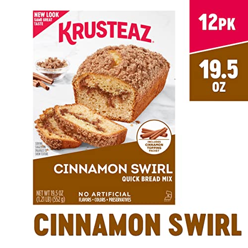 Krusteaz Cinnamon Swirl Quick Bread Mix, 19.5 Oz Pack of 12