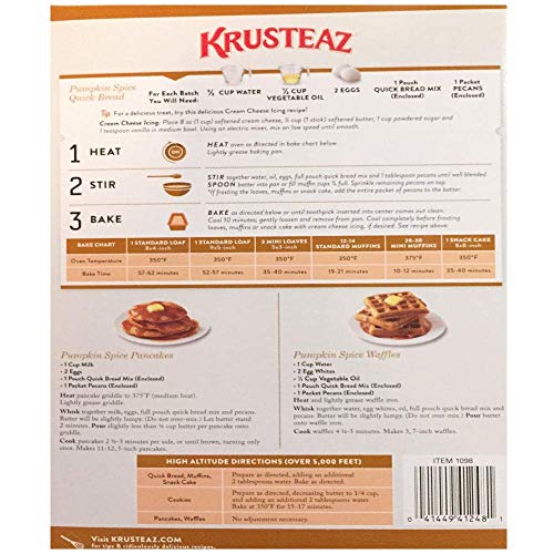 Pumpkin Spice Bread Quick Bread - Krusteaz Quick Bread Supreme M...