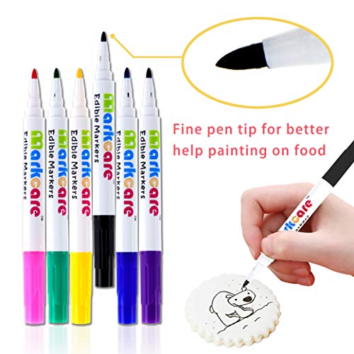 Edible Markers,Food Coloring Markers,Food Coloring Pens,6 Colors