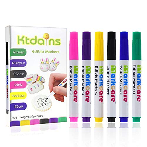 Edible Markers,Food Coloring Markers,Food Coloring Pens,6 Colors