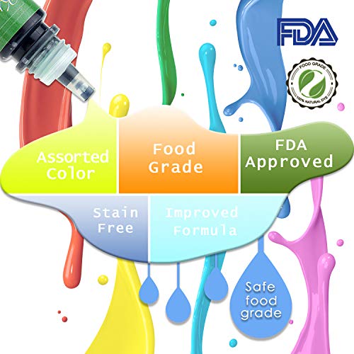 Food Coloring 10 Color Variety Kit In .25 Fl. Oz. 6Ml Bottles