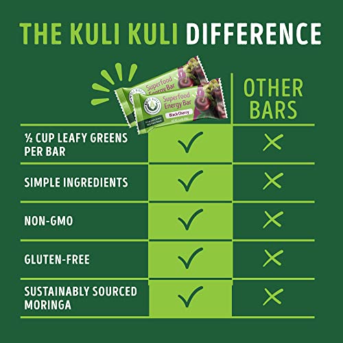 Kuli Kuli Moringa SuperFood Energy Bar, Black Cherry, 1.6 Ounce ...