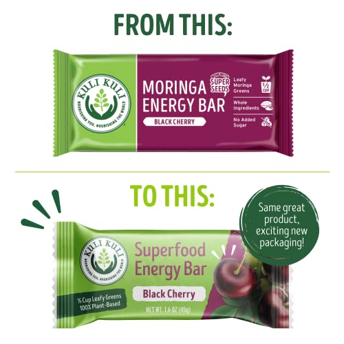 Kuli Kuli Moringa SuperFood Energy Bar, Black Cherry, 1.6 Ounce ...