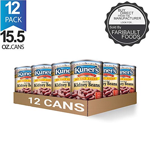 Kuners • Canned Kidney Beans 12 Pack, No Salt Added, Vegan, N