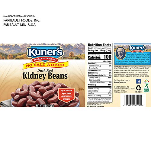 Kuners • Canned Kidney Beans 12 Pack, No Salt Added, Vegan, N