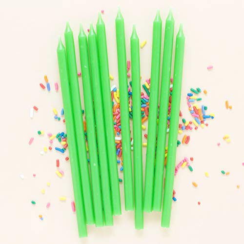 L&Amp;Co 20 Count Tall Skinny Green Birthday Cake Candles For Birthd