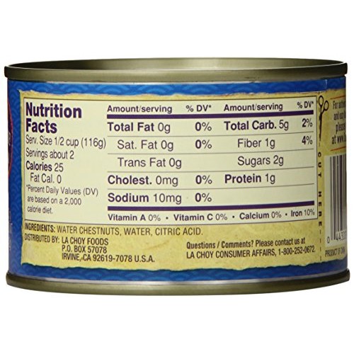 La Choy Sliced Water Chestnuts, 8 Ounce, 12 Pack