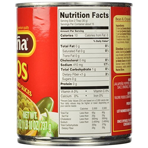 La Costena Nacho Jalapeno, 26 Ounce Pack Of 12