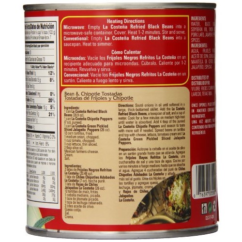La Costena Refried Black Beans, 28.9 Ounce Pack Of 12