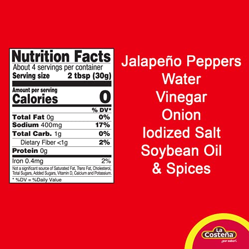La Costeña Nacho Sliced Jalapeño Peppers | Pickled Green Hot Jal...
