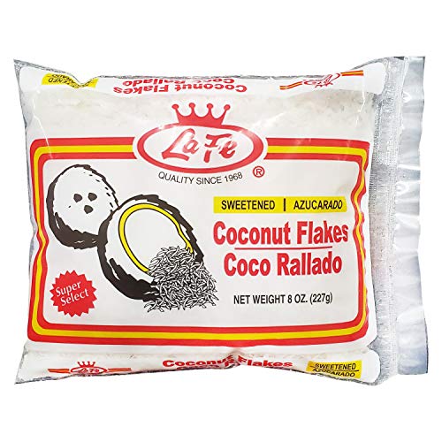 La Fe Azucarado Coco Rallado - Sweetened Coconut Flakes 3 Pack,