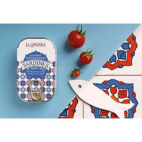 Gourmet Mediterranean Sardines In Tomato Sauce, Metallic Can 4.4