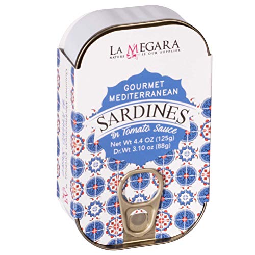 Gourmet Mediterranean Sardines In Tomato Sauce, Metallic Can 4.4