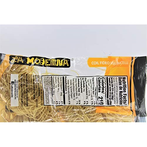 La Moderna Coil Fideo Vermicelli 100% Durum Wheat 6.3 Oz. Pk Of 3.