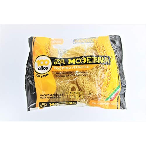La Moderna Coil Fideo Vermicelli 100% Durum Wheat 6.3 Oz. Pk Of 3.
