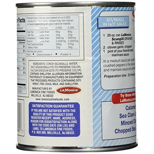 Lamonica Fine Foods Scungilli, Sliced Conch, 29-Ounce