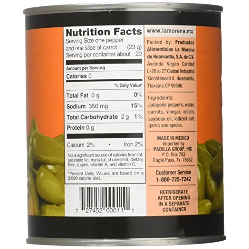 La Morena Whole Jalapeno, 28.2 Oz