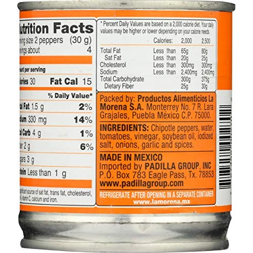 La Morena Chipotle In Adobo, 7 Oz