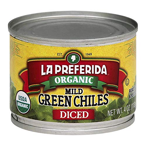 La Preferida Organic Green Chiles, Mild-Diced, 4 Oz Pack - 6
