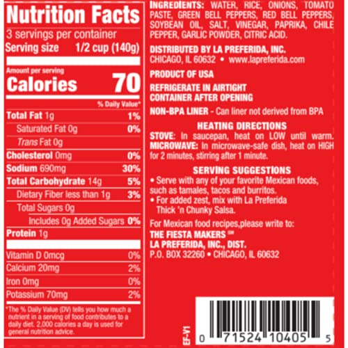 La Preferida Canned Spanish Rice, 15 Oz, Pack - 6