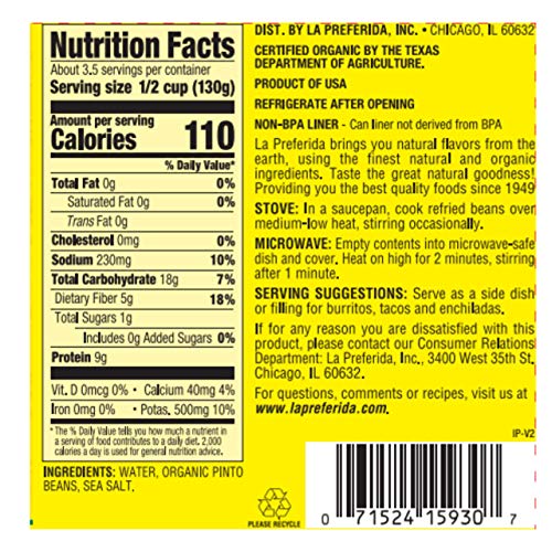 La Preferida Organic Authentic Refried Beans, 15 Oz