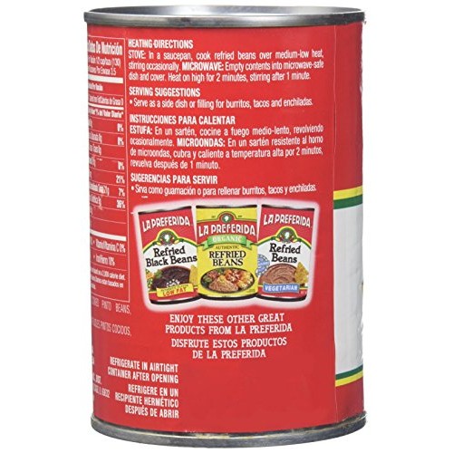 La Preferida Refried Beans Fat Free, 16-Ounce Pack Of 12
