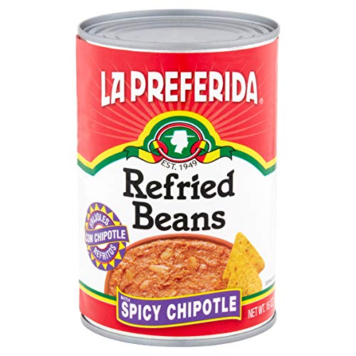 La Preferida Refried Beans, Spicy Chipotle, 16 Oz Pack - 6