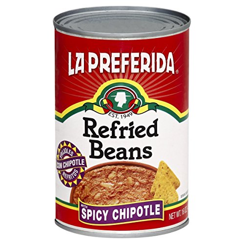 La Preferida Refried Beans, Spicy Chipotle, 16 Oz Pack - 6