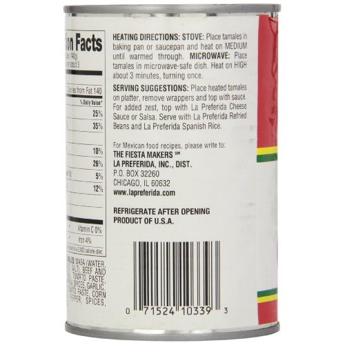 La Preferida Tamales Beef &Amp; Pork, 15-Ounces Pack Of12