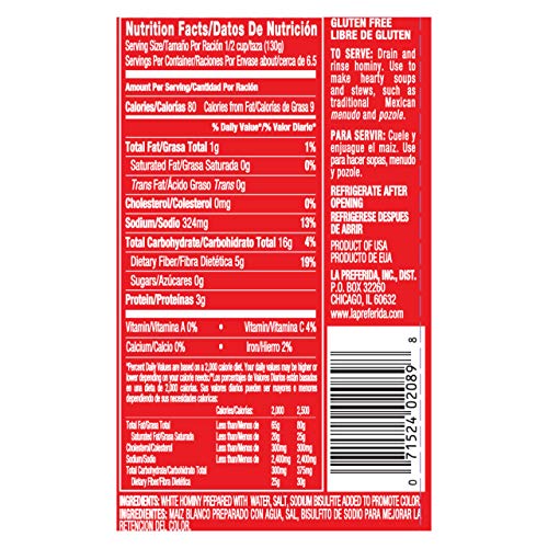 La Preferida White Hominy, 29-Ounce Pack Of 3